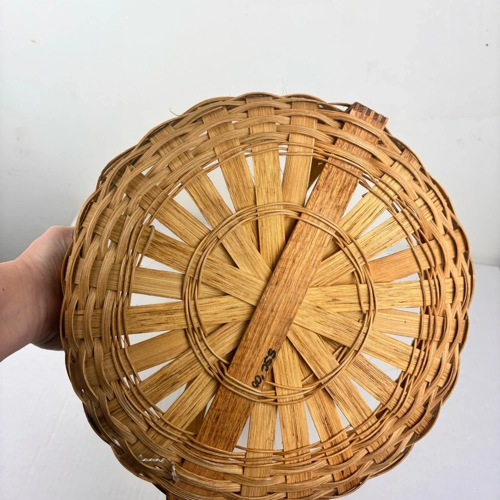 Handwoven Signed round handled basket-Easter/garden/storage-2000